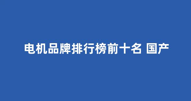 电机品牌排行榜前十名 国产(防爆电机品牌排行榜前十名 国产)_https://www.eamstsz.com_深交所_第1张